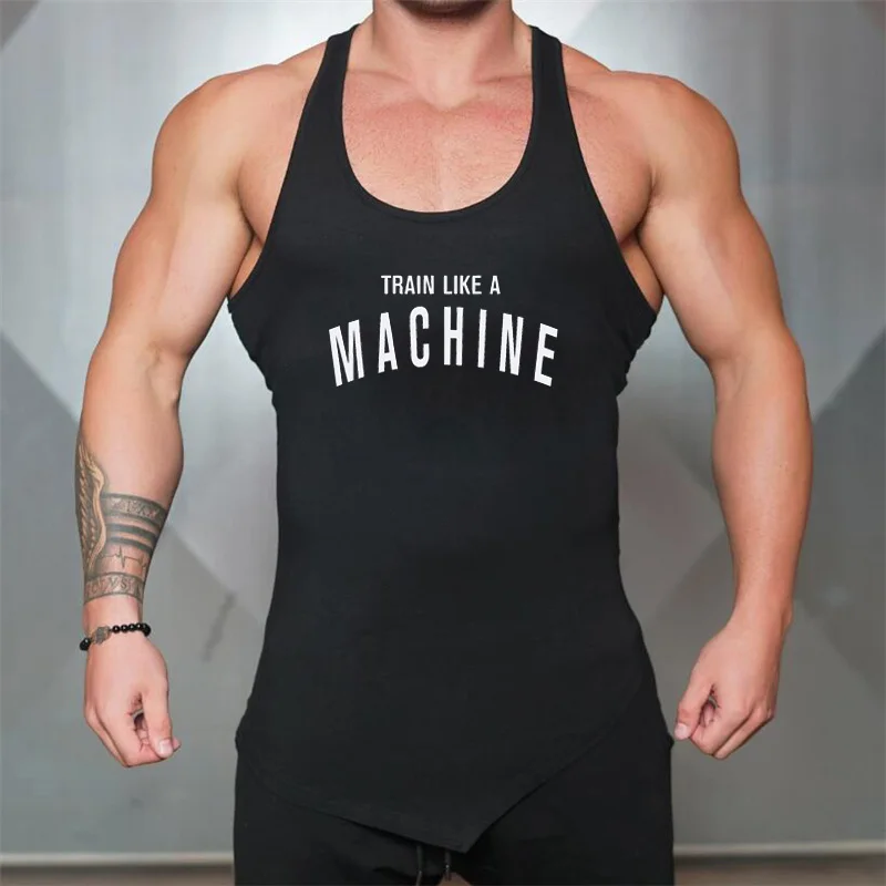 

New Brand Clothing Fitness Men Tank Top print Mens GYMS Bodybuilding Stringers Tank Tops workout Singlet muscle shirt