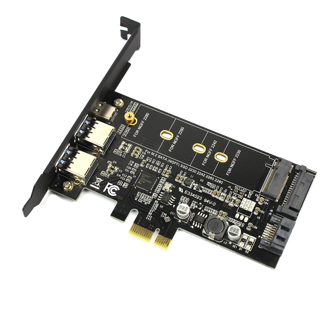 Двойной USB3.0 1 порт Type c M.2 PCIe адаптер M2 SSD SATA B Ключ к PCI e 3 0 Контроллер конвертер