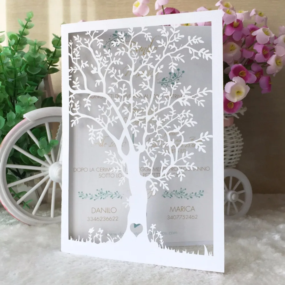 

12pcs Personalized custom 80th Birthday life tree Adult 30th 40th 50th 60th 70th 90th Birthday Invites party decoration supplier