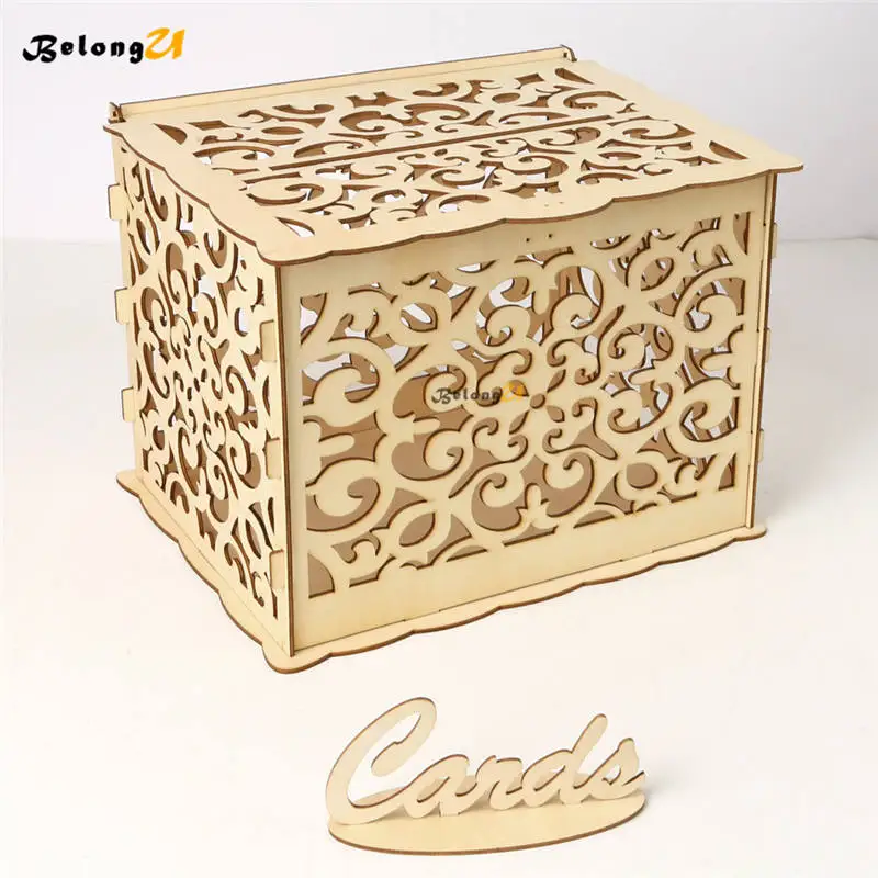 

DIY Vintage Wedding Well Money Box Envelope Wood Wedding Card Box Holder Keepsake Boxes Table Decor Gift Wooden Party Decoration