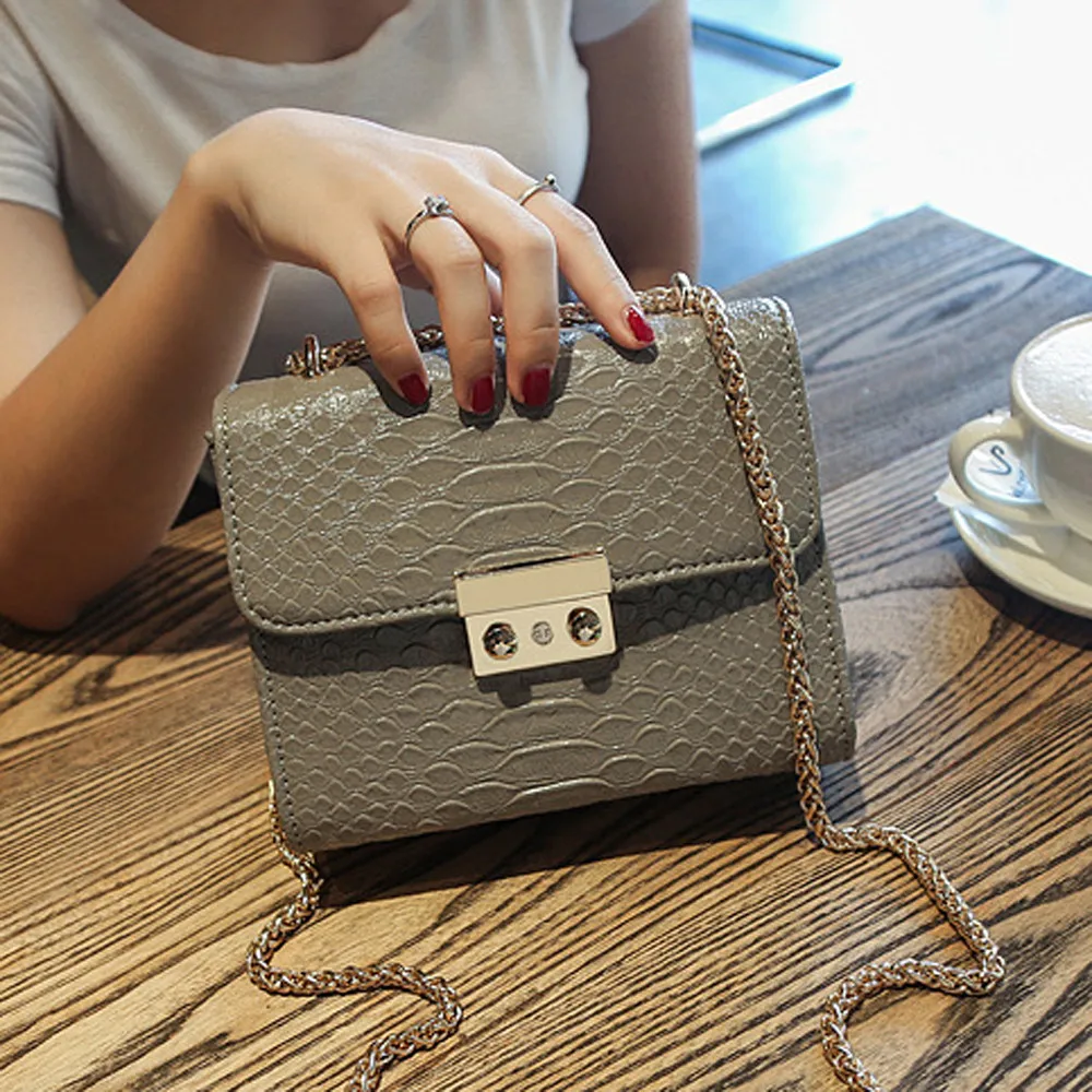 Сумки модные сумки для женщин Роскошные Дизайнерские крокодиловые зерна через плечо телефон монета сумка Прямая поставка