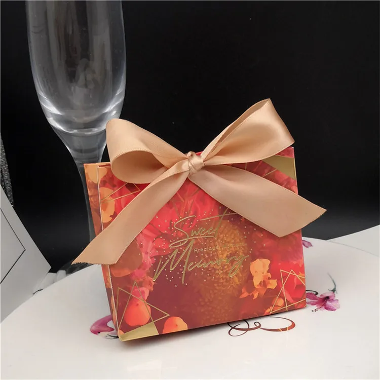 10 шт., розовая коробка для конфет с принтом «спасибо», подарочные украшения/вечерние принадлежности для мероприятий/свадебные подарочные коробки для конфет