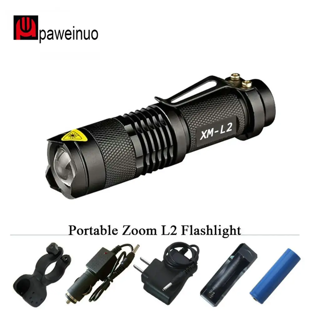 

Portable Mini led flashlight XM-L2 18650 zoomable led flashlight TORCH Lantern high power portable mini torch lamp bike light