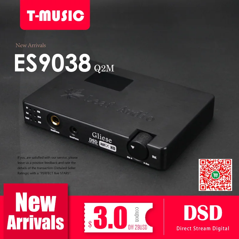 HiFi DAC ES9038 Q2M Bluetooth 5,0 аудио декодер XMOS USB/коаксиальный/оптический PCM384K/DSD256 ЦАП усилители для наушников