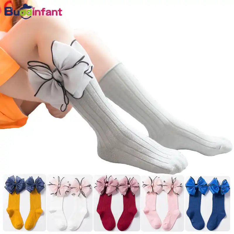 baby girl long socks with bows