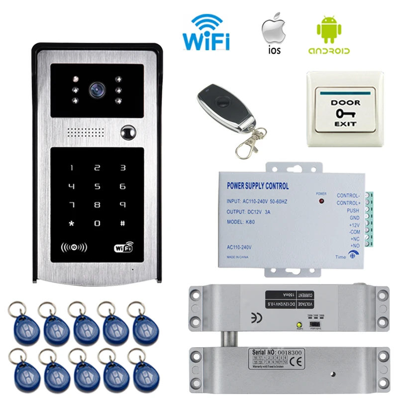JERUAN new HD Wifi Видео Домофонные дверной звонок и телефон телеуправления