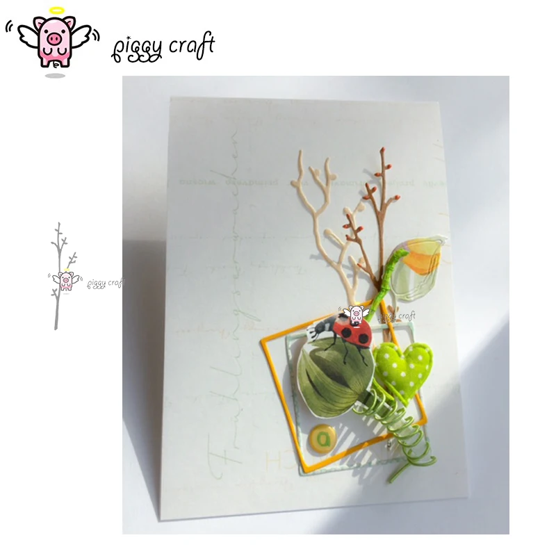 

Piggy Craft metal cutting dies cut die mold Branch decoration Scrapbook paper craft knife mould blade punch stencils dies