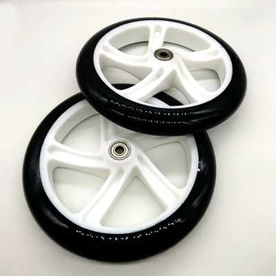 Колеса для скутера синие колеса 200*30 мм PU колеса 200 мм - Цвет: white hub
