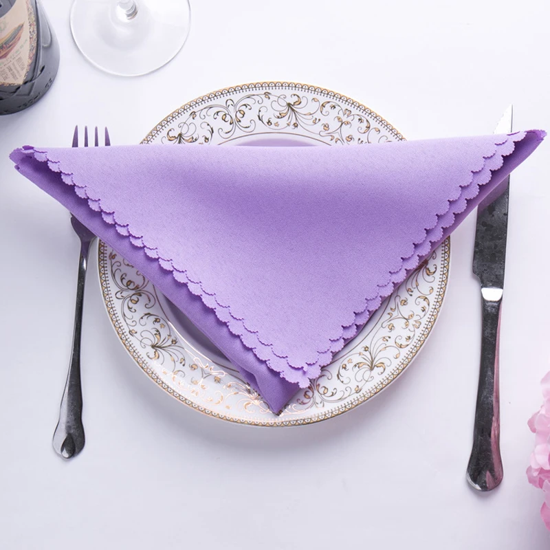 6pc/lot Purple Dining Table Napkins Pastoral Table Cloth Classical
