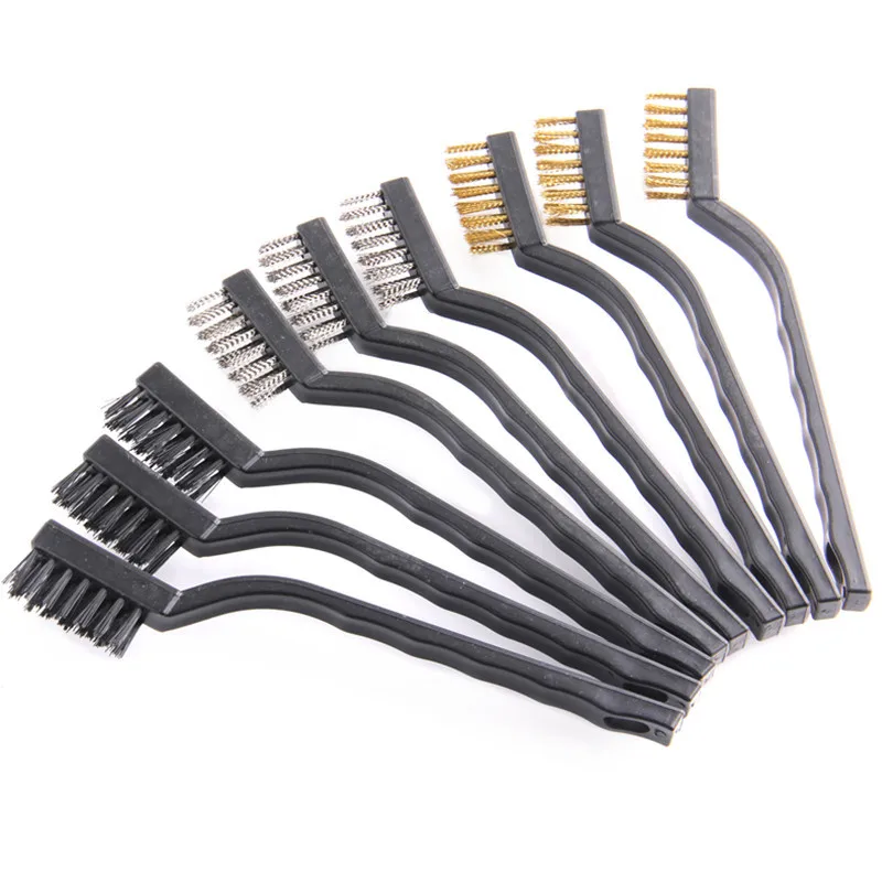 

Мини-проволочная кисть из стали, латуни, нейлона, 3 шт.