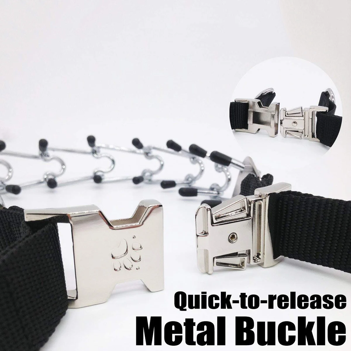 

Dog Prong Training Collar Metal Choke Pinch Dog Collar with Comfort Tips