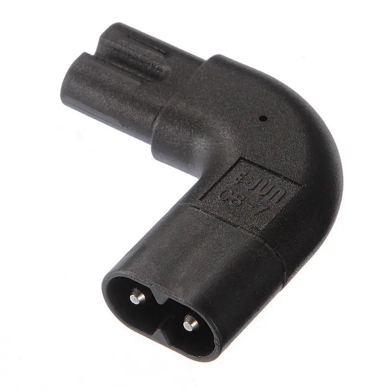 

IEC320-C8 Male to C7 Female 90 Degree Angle Sided Angled Power Adapter 110-250 V