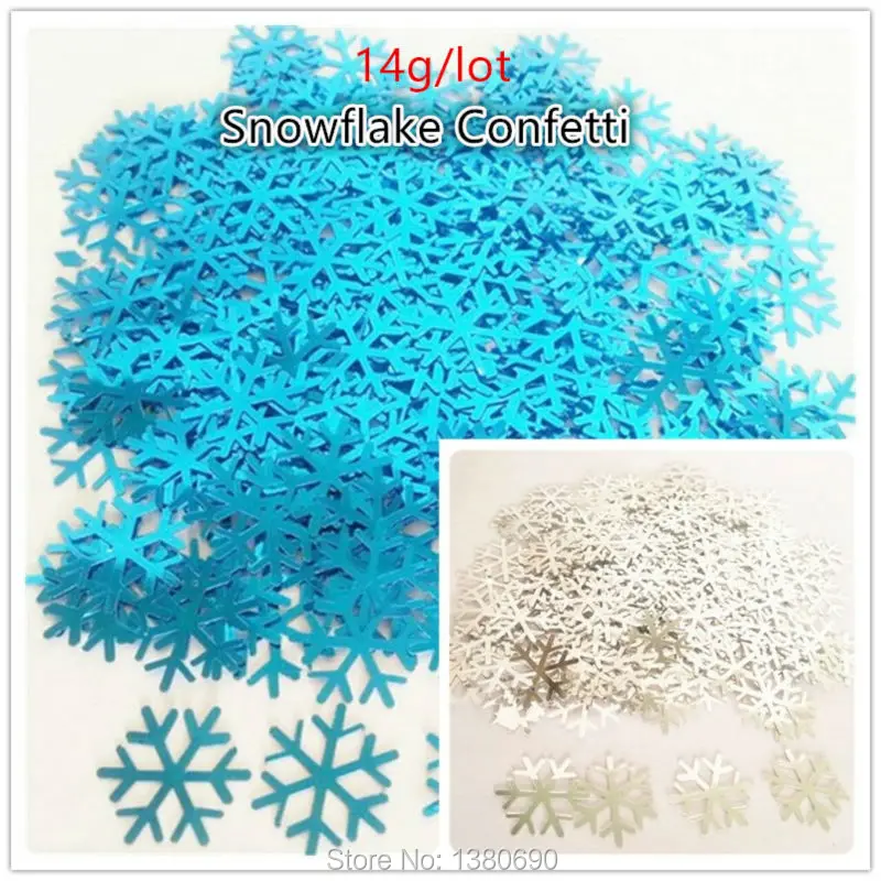 

14g Christmas Iridescent Snowflake Confetti Sequins Card Table Confetti Snow Shaped Petals Glitter Snowflake Festival Party