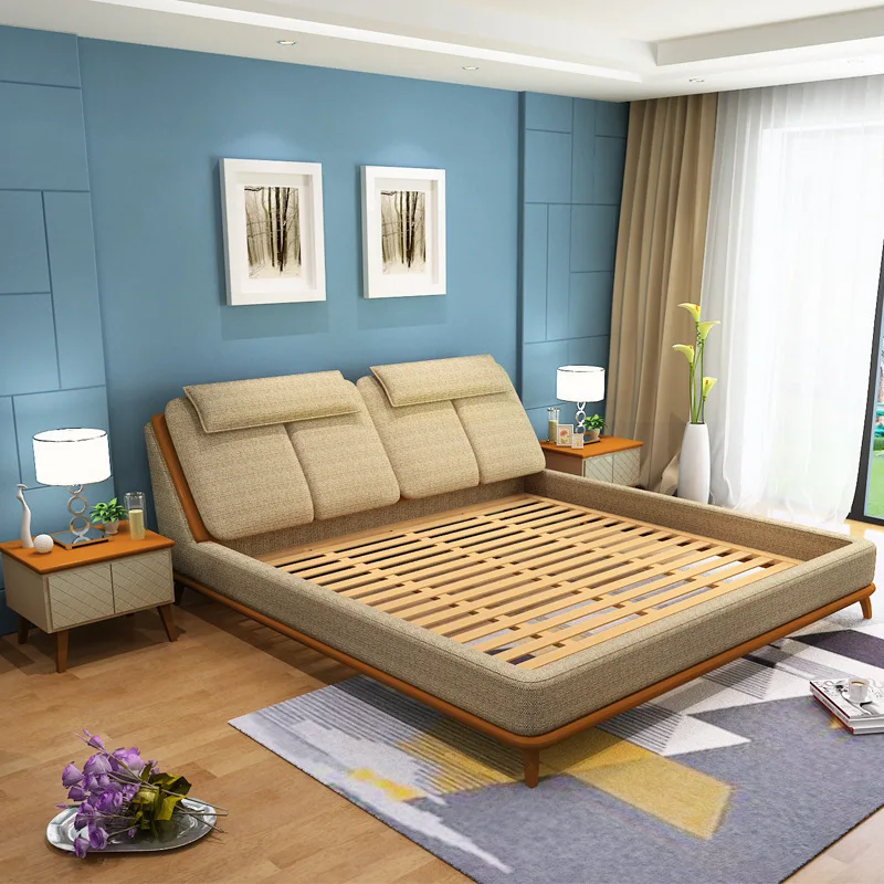 Главная мебель для спальни современная простая кровать двуспальная кровать 1,8 м моющаяся мягкая кровать