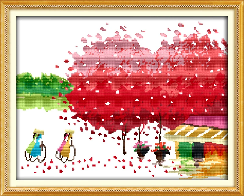 

Four seasons landscape, counted printed on fabric DMC 14CT 11CT Cross Stitch kits,embroidery needlework Sets, Home Decor