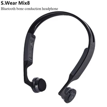 New S.Wear Mix 8 Wireless Bluetooth Bone Conduction Headset Handfree Earphone Sports Headphones With Mic For Android IOS phone