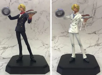 

One piece anime Vinsmoke Sanji chef 20.5cm black and white model toy