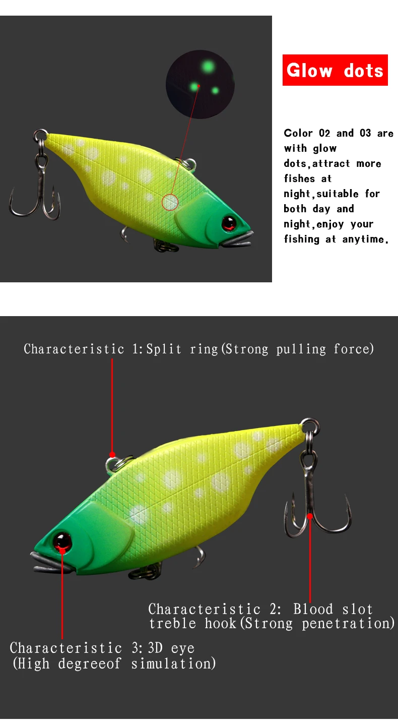 Kingdom Fishing Lure Set With Box 10.5g70mm Slow Sinking Metal Fishing Lures VIB Sets Wobblers Model 5297TZ (4)
