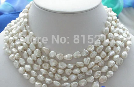 

ddh001451 LONE 85" 11mm WHITE baroque keshi reborn pearl NECKLACE 28% Discount