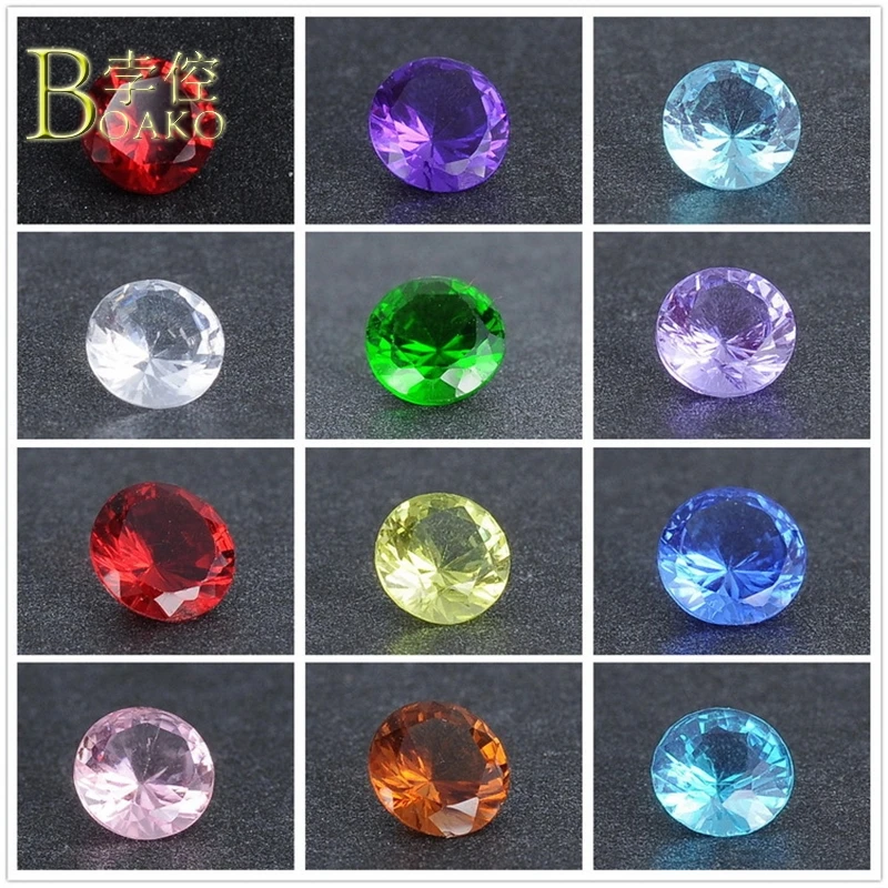 BOAKO 100pcs/pack Zircon Stone Mixed Color Birthstone Crystal Cubic Zirconia Stone Beads For DIY Jewelry Making Accessory B5