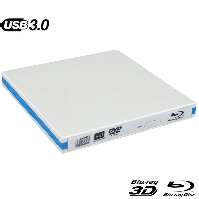 

USB3.0 Bluray External Optical Drive 3D Player BD-RE Burner Recorder DVD+/-RW DVD-RAM for Laptop Computer Mac PC