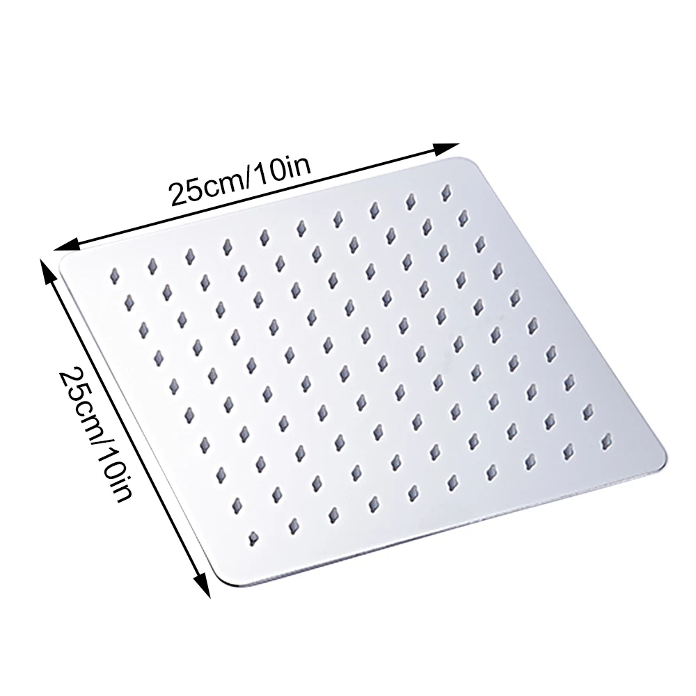 12/10/8/6/4 дюйма осадков Насадки для душа Нержавеющая сталь ультра-тонкий насадкой тропический душ хромированная отделка круглые и квадратные - Цвет: 25cm 10in Square