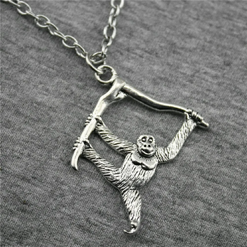 

Necklaces For Women Orangutan Monkey Pendant Necklace 39x32mm Antique Silver Color Fashion Jewelry