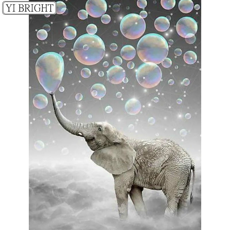 

5D DIY Full Square Diamond Painting Cross Stitch Elephant 3D Diamond Embroidery Rhinestone Mosaic Home Decoration