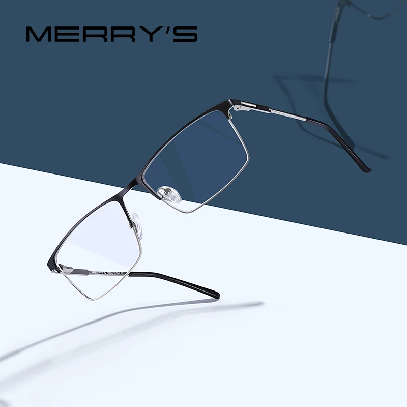 Мужские ультралегкие квадратные очки MERRY'S S2047 в титановой оправе|Мужские кадры|