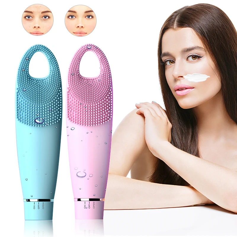 

Electric Waterproof Silicone Face Cleansing Instrument Beauty Tools Sonic Facial Washing Brush Device Removing Blackhead Machine