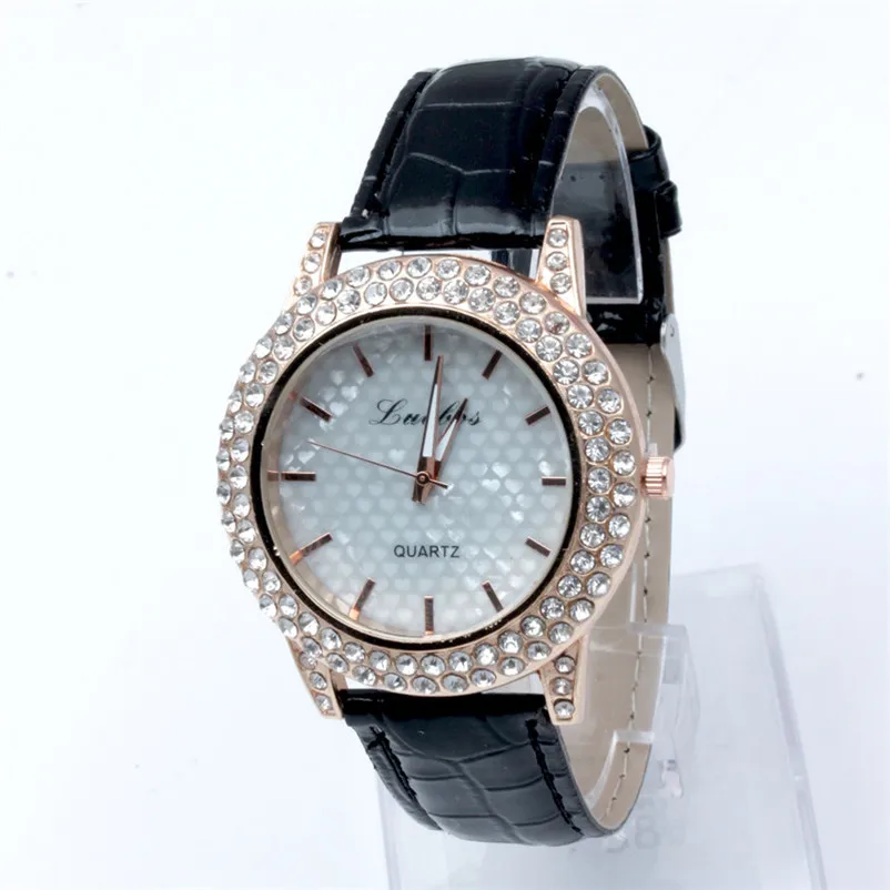

2018 New Style Watches Women Diamonds Fashion Casual PU Strap Quartz Watch New Arrival Ladies Dress Clock Bracelet Watches Reloj