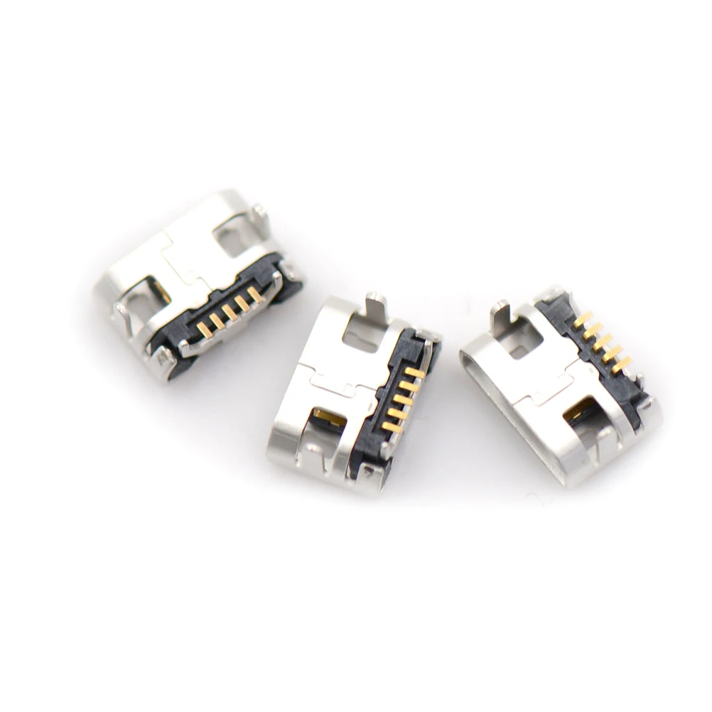 

Micro USB Data Type B Female 4Legs 5Pin SMT SMD Socket DIP Soldering Connector Jack Plug Flat mouth hot sales 10PCS