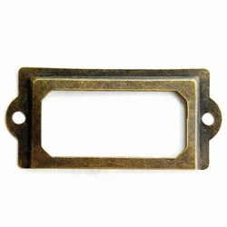 30pcs 70*33mm Antique Bronze Card Holder Drawer Label Brand Shelves Note Gripe Accessories Wholesale Paper Planes