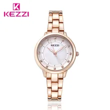 Роскошные Алмаз KEZZI Марка Водостойкой Кварцевые часы Durable100 % Чистой Нержавеющей Стали Япония Движение Часы Horloges Vrouwen