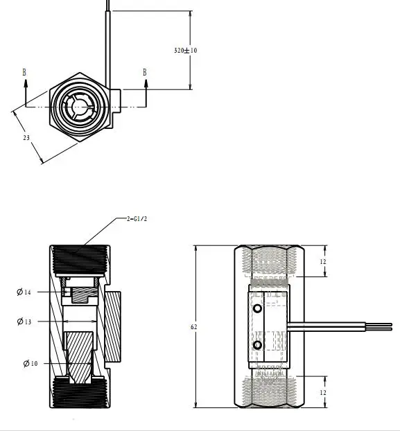 FLOW SWITCH VALVE BRASS G1-2