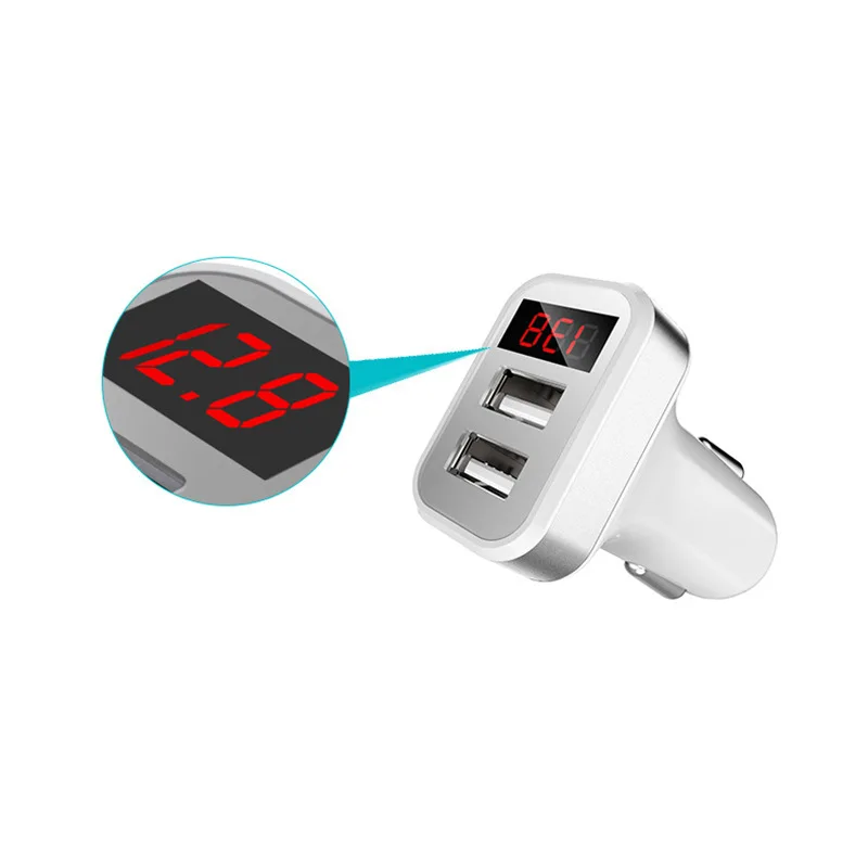 

Dual USB Car Cigarette Lighter Socket Splitter Hub Power Adapter Car Voltage Display 12V-24V Phone Tablet DVR Charger Adapter