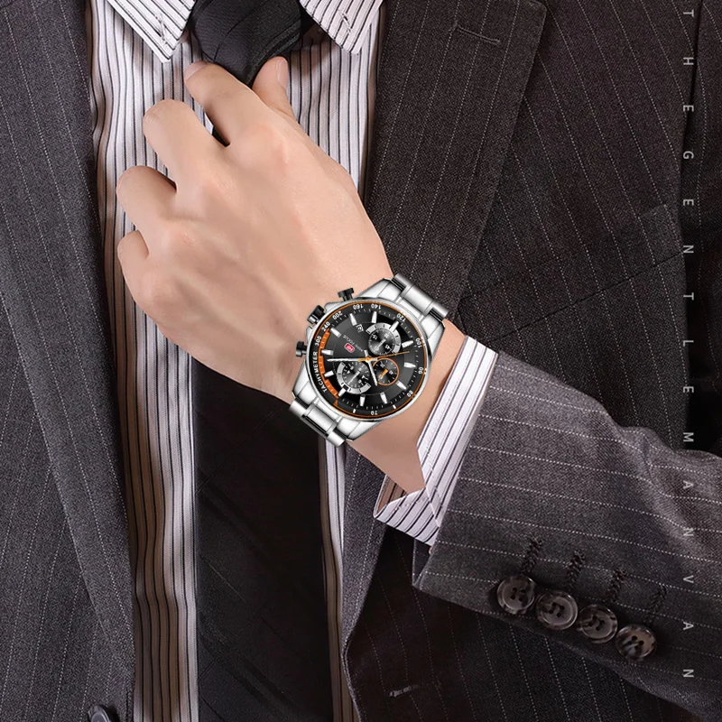 Мужские часы Топ люксовый бренд MINIFOCUS модные спортивные часы с хронографом мужские водонепроницаемые наручные часы из нержавеющей стали Relogio подарки
