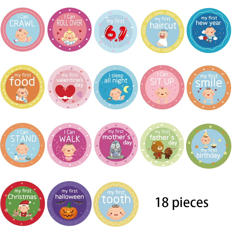 12//18//20PCS Baby Months Sticker Milestone Cards Pregnant Photography Props New