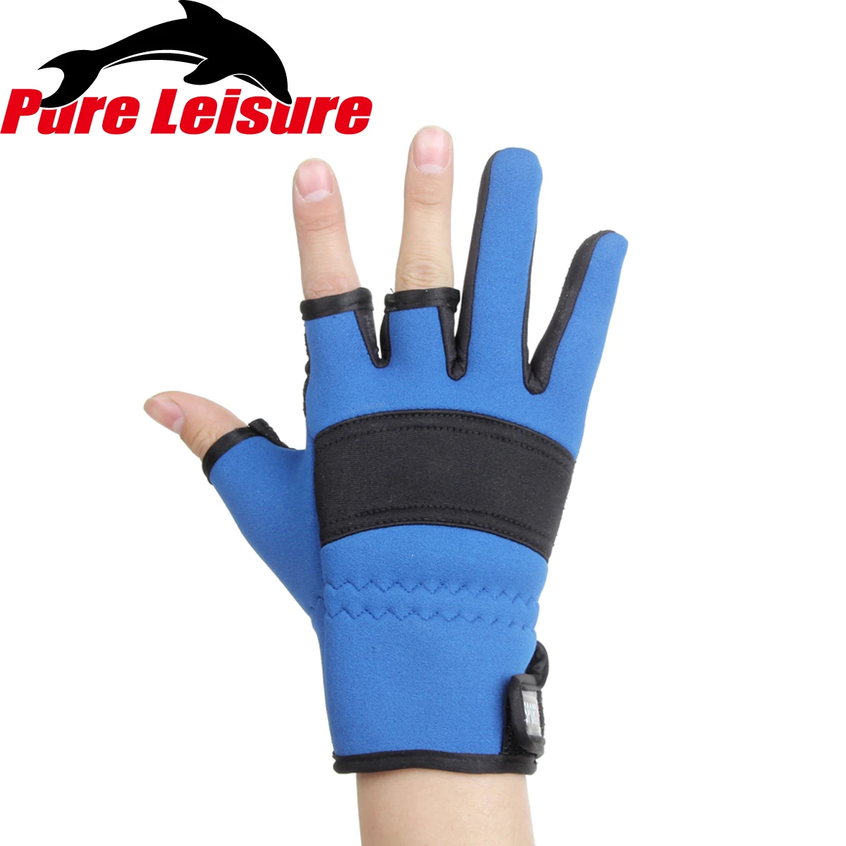 PureLeisure Fishing Gloves 3 Cut Finger Sea Fly Fishing Gloves Anti