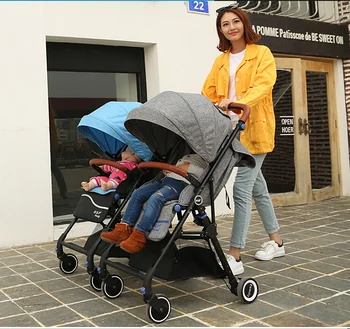 

Twins Baby Stroller Activity & Gear folding lightweight twins stroller 3C Detachable 11.6kg tweeling stroller ombrelle poussette
