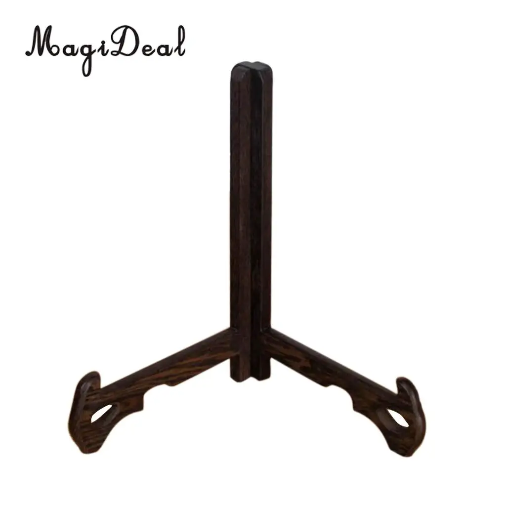 MagiDeal WOODEN DISPLAY STAND, WOOD EASEL PLATE DISPLAY PHOTO HOLDER STAND, DISPLAYS PICTURE FRAMES TABLE ART STAND EASEL	*	