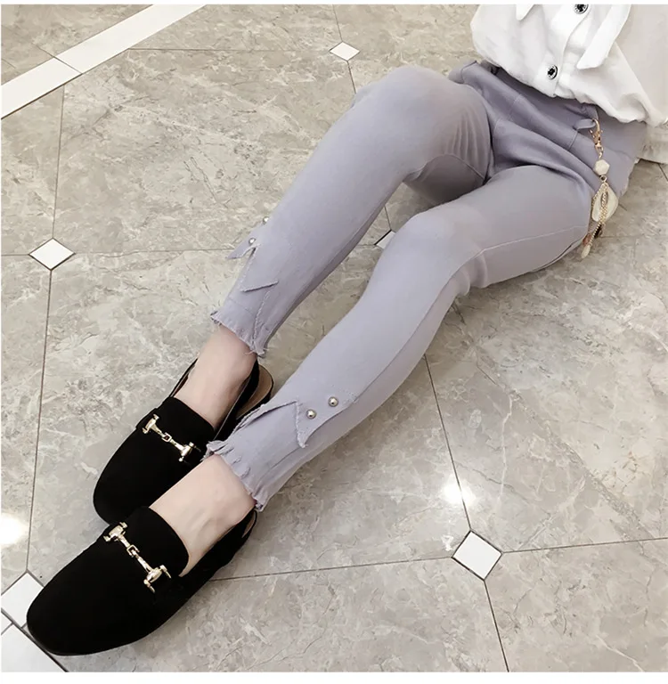 

2018 New Girls Stretch Pants Kids Skinny Pants Cute Cat Print Stretchy Warm Leggings