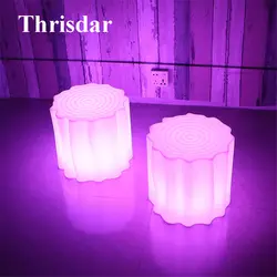 Thrisdar IP68 RGB Перезаряжаемые дерево светодиодной подсветкой Мебель свет открытый Водонепроницаемый привело куб стул барный KTV Пластик