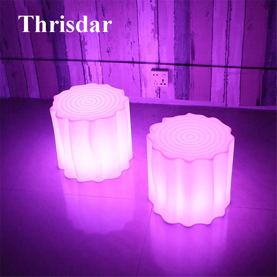 Thrisdar IP68 RGB Rechargeable Wood Led illuminated Furniture Light Outdoor Waterproof Led Cube Chair Bar KTV Plastic Table Lamp Thrisdar IP68 RGB Rechargeable Wood Led illuminated Furniture Light Outdoor Waterproof Led Cube Chair Bar KTV Plastic Table Lamp