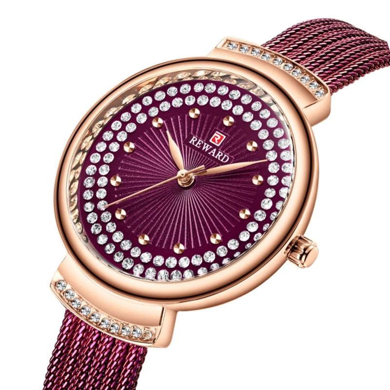 

Fashion Brand Decorate diamond Women Stainless Steel Strap Quartz Wrist Watch Luxury Simple Style Designed Watches Women's Clock