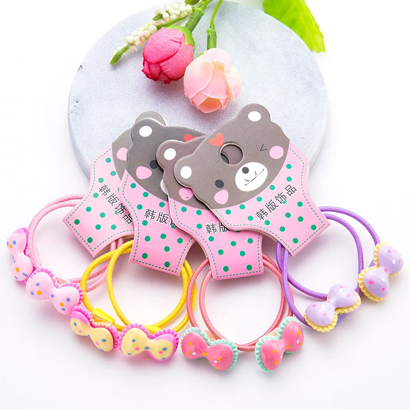 

2PCS/Lot Cute Baby Girls Cartoon Pig Rabbit Mushroom Elastic Hair Bands Kids Scrunchies Hair ropesHeadband Hair Accessories