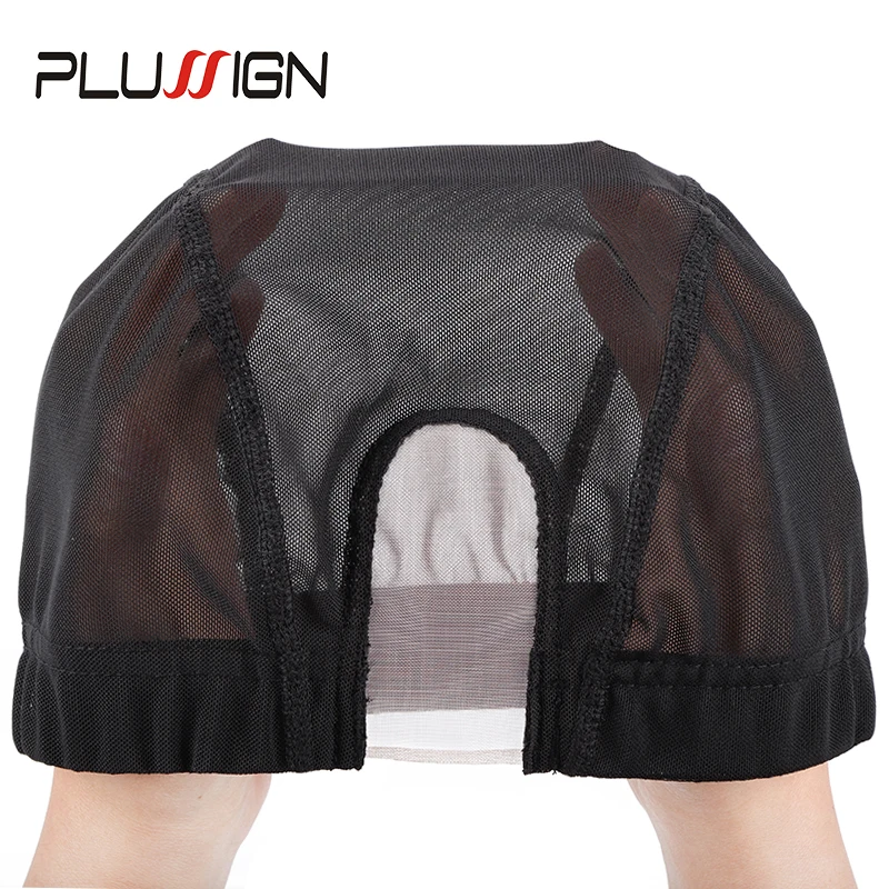 

Plussign U Part Shape Wig Cap Weaving Net Mesh Diy Black Stretchy Mesh Dome Weaving Caps For Making Wigs Hair Breathable Ipcs