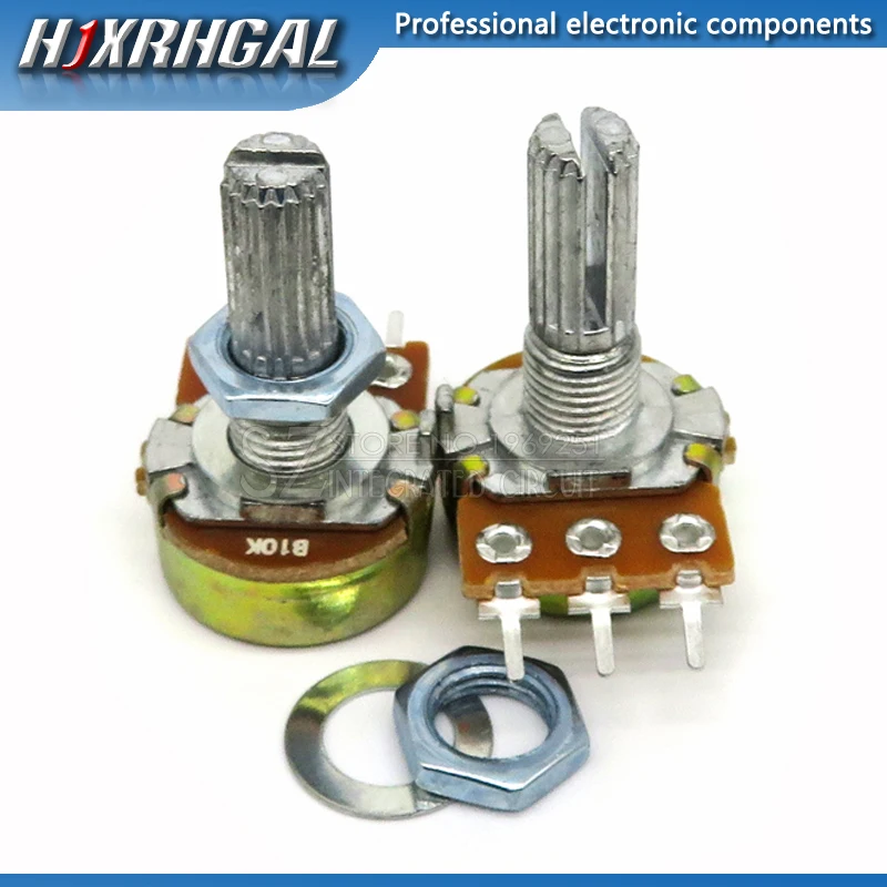 WH148 20mm 3pin Potentiometer B1K-1M 10pcs multiturn potentiometer,linear potentiometer,rotary potentiometer,potentiometer kit,trimmer potentiometer,adjustable resistor,potentiometer knobs,electronic components