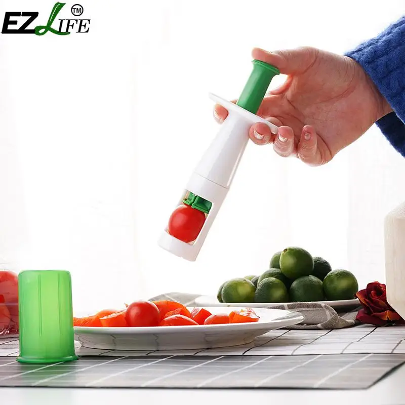 Plastic Grape Tomato Cherry Cutter Slicer Salad Vegetable Fruit Cutter Tools Kitchen Gadgetin