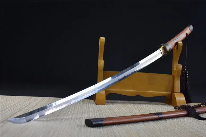 Высокое качество японский самурайский меч катана острая ГЛИНА ЗАКАЛЕННОЕ T10 стальное лезвие